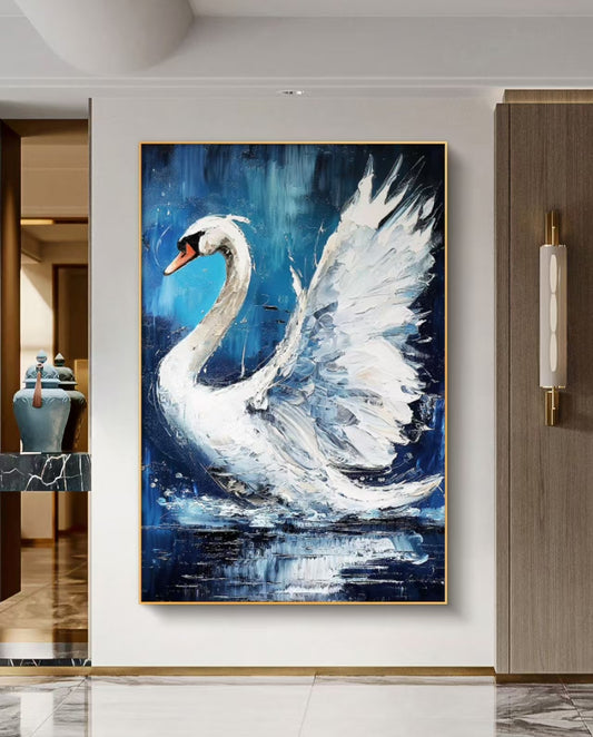 White Swan Oil Painting