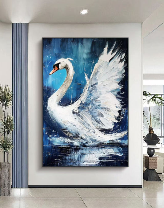 White Swan Oil Painting